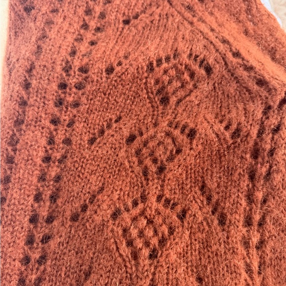 Sezane Burnt Orange Button-Front Knit Cardigan - Picture 2 of 6